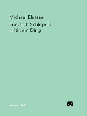 cover image of Friedrich Schlegels Kritik am Ding